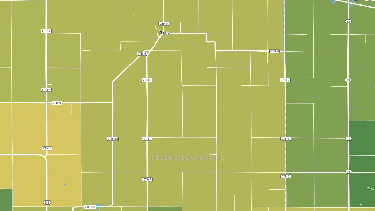 Sherry, WI block-group voter-turnout map