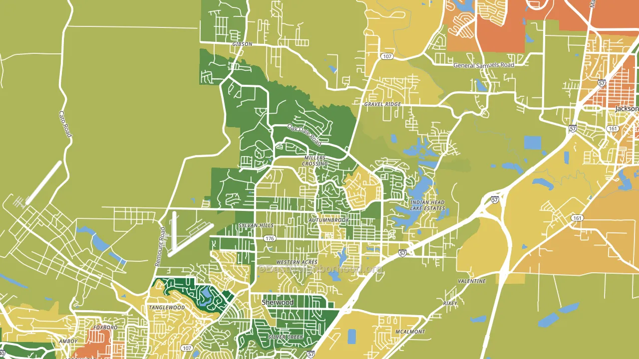 Sherwood, AR block-group voter-turnout map
