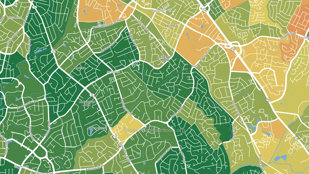Sherwood Forest, Charlotte, NC block-group voter-turnout map
