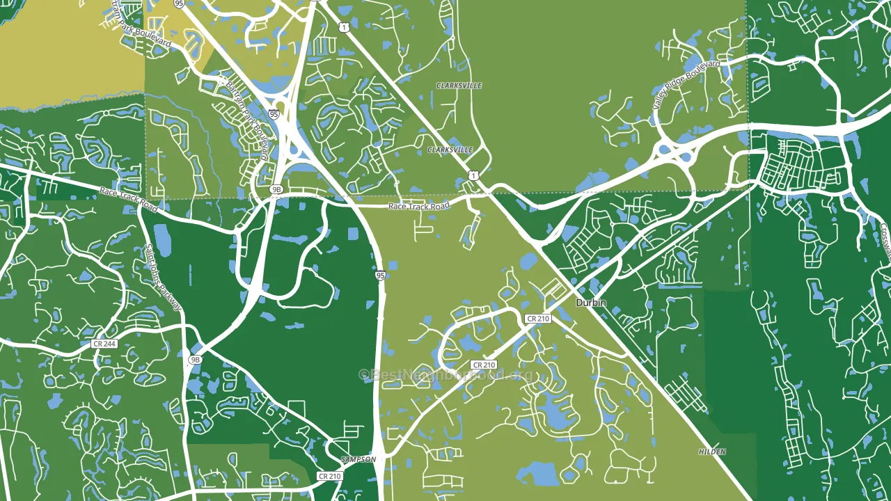Sherwood Forest, FL block-group voter-turnout map