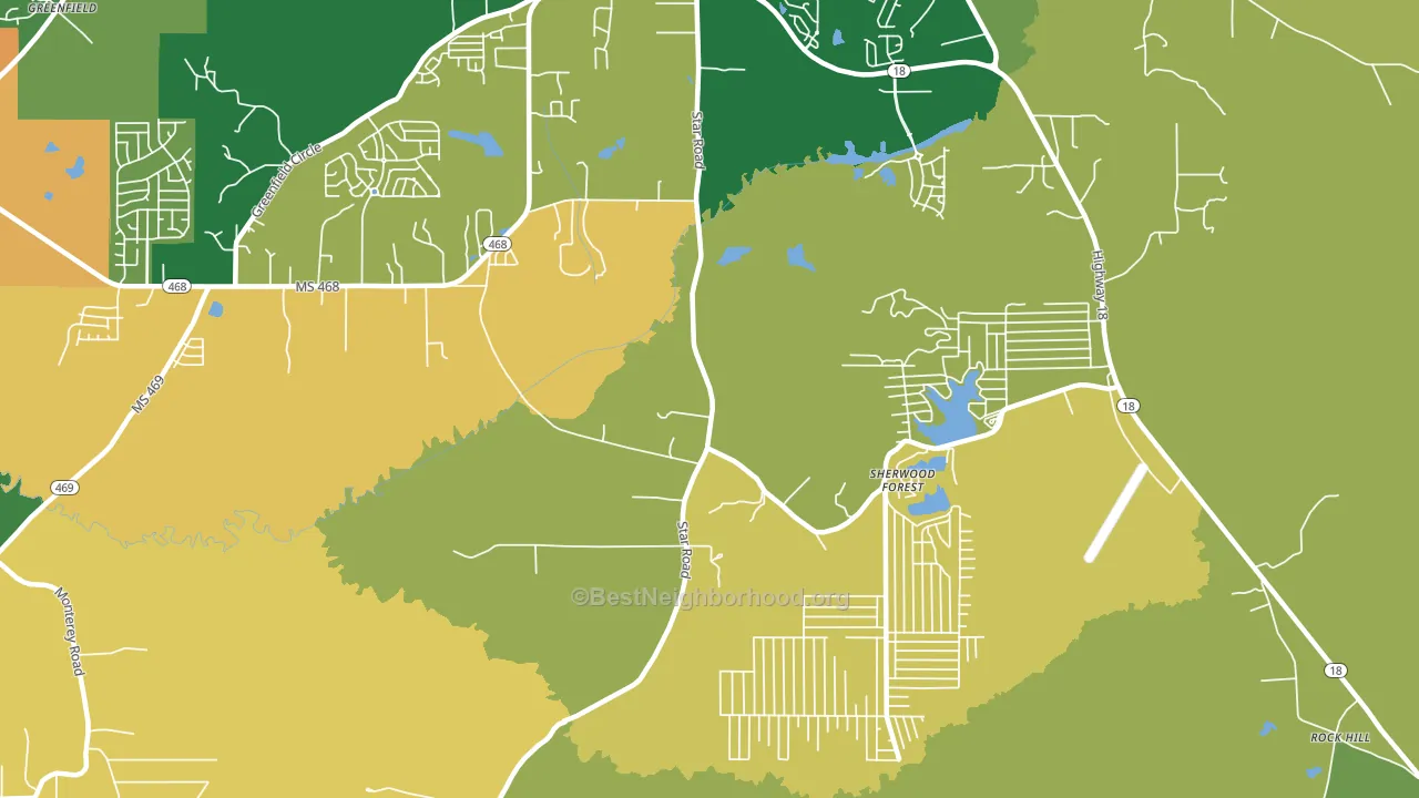 Sherwood Forest, MS block-group voter-turnout map