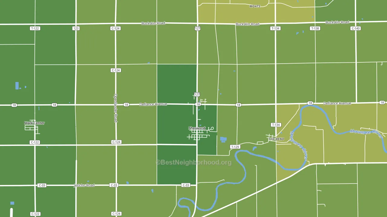 Sherwood, OH block-group voter-turnout map