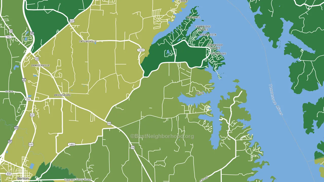 Sherwood Shores, KY block-group voter-turnout map