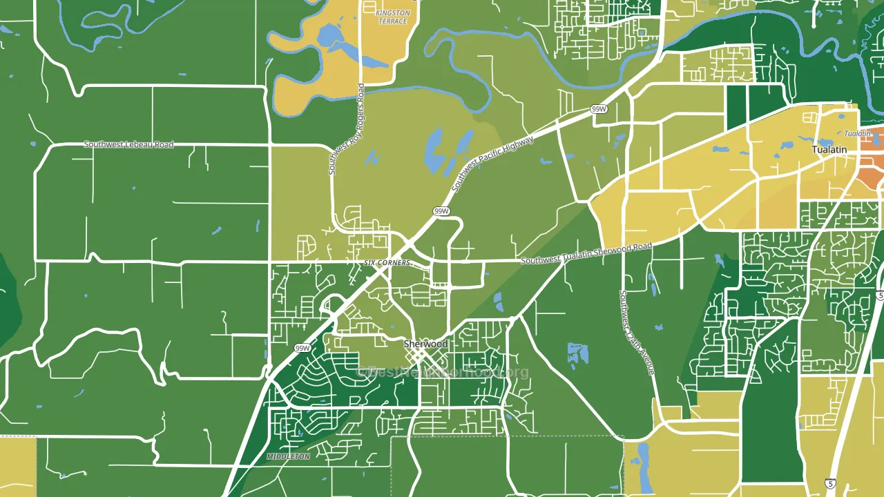 Sherwood-Tualatin North, Sherwood, OR block-group voter-turnout map