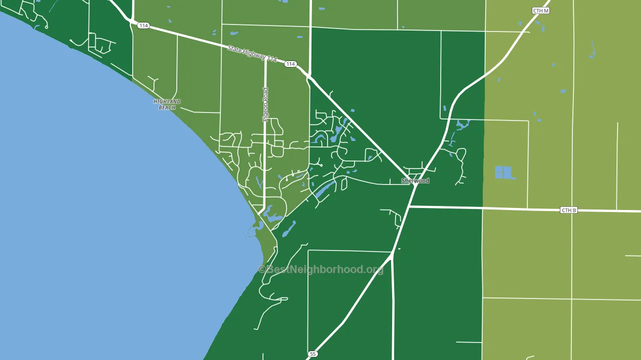 Sherwood, WI block-group voter-turnout map