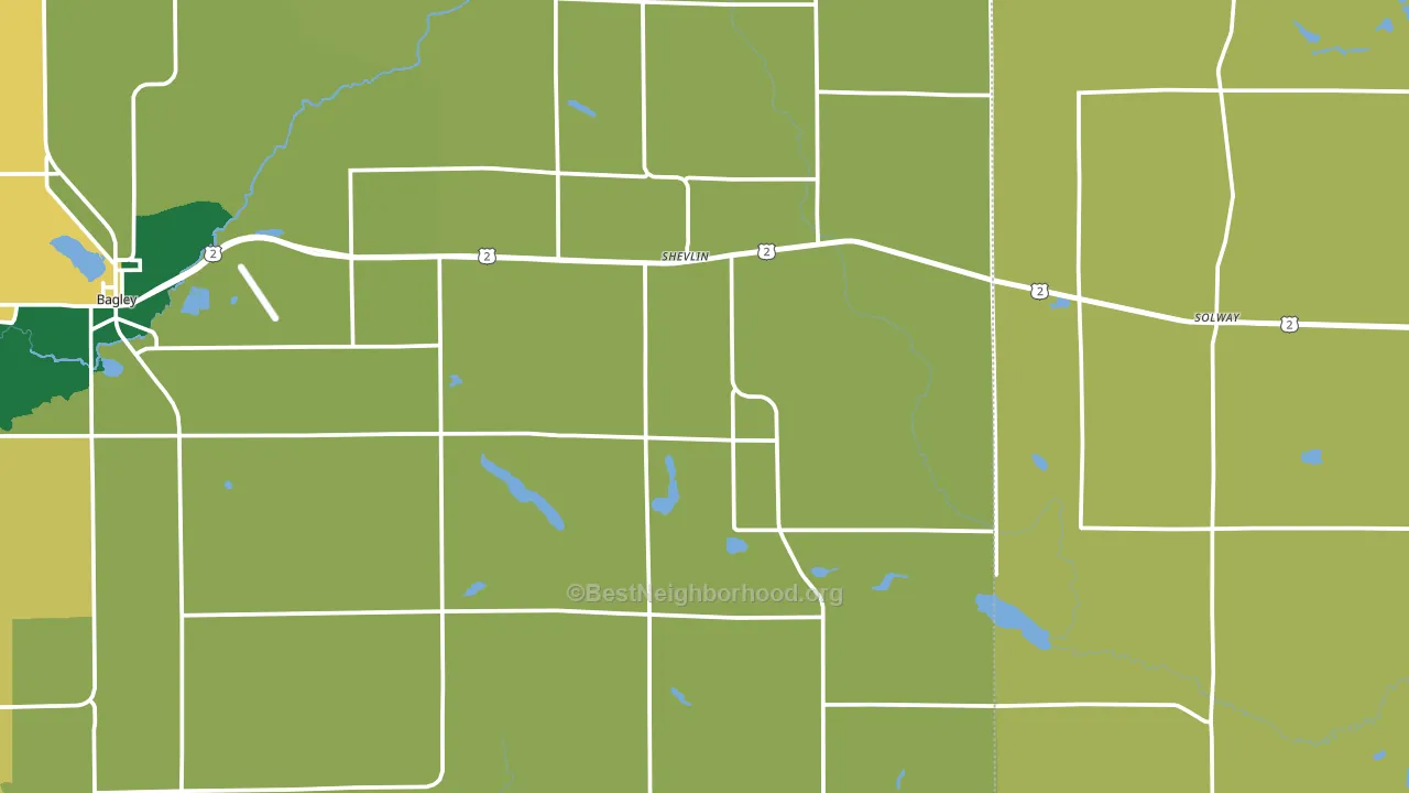 Shevlin, MN block-group voter-turnout map