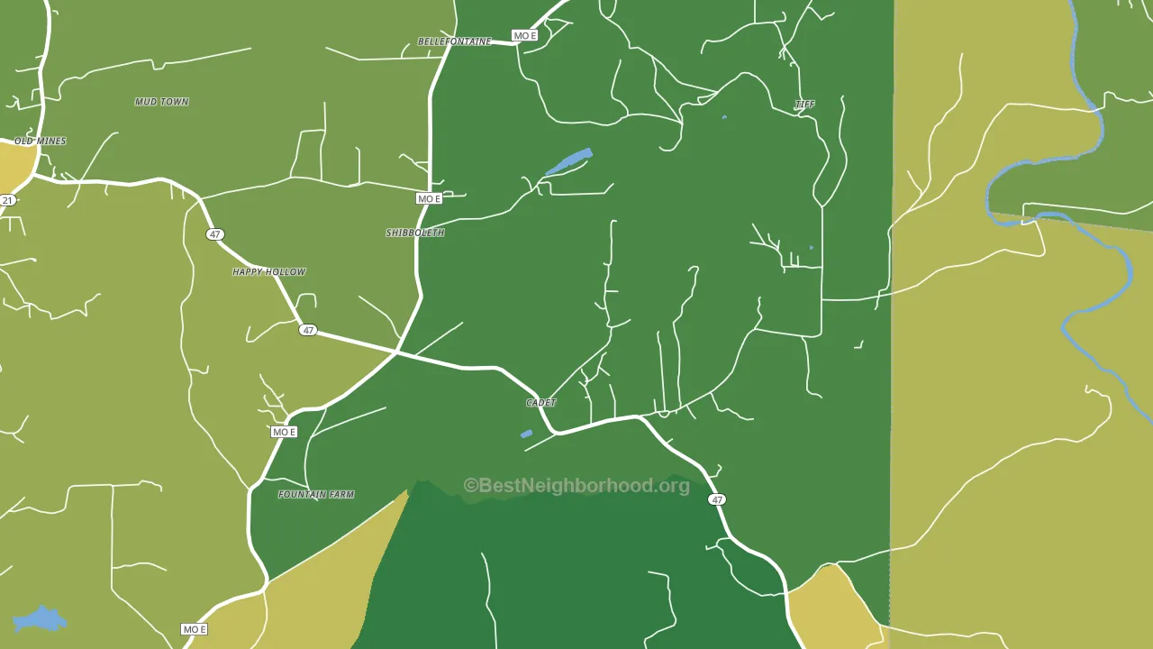 Shibboleth, MO block-group voter-turnout map