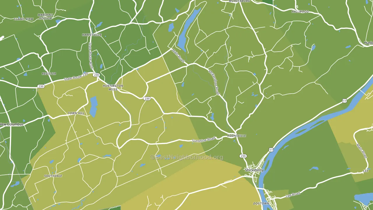 Shickshinny, PA block-group voter-turnout map
