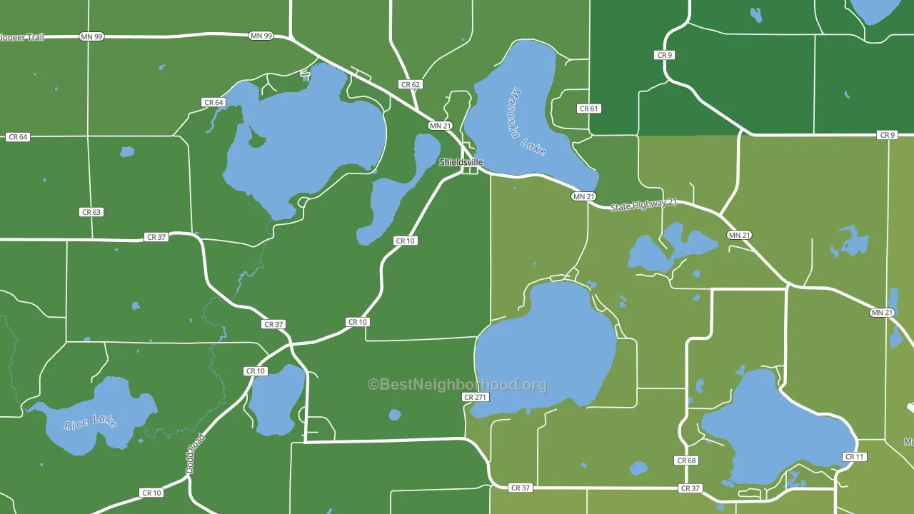Shieldsville, MN block-group voter-turnout map