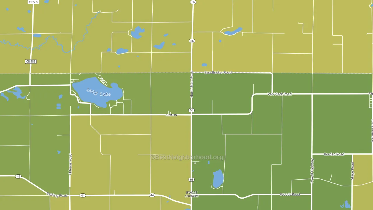 Shiloh, MI block-group voter-turnout map