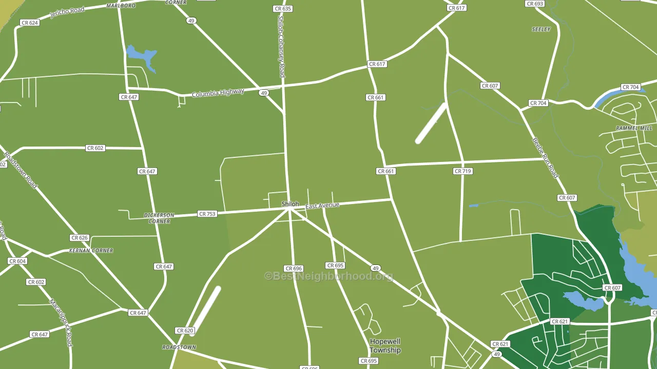 Shiloh, NJ block-group voter-turnout map