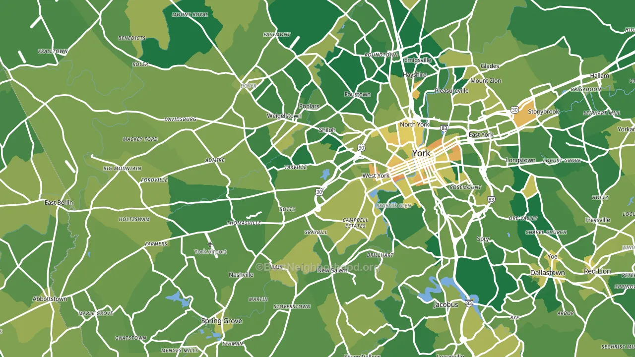 Shiloh, PA block-group voter-turnout map