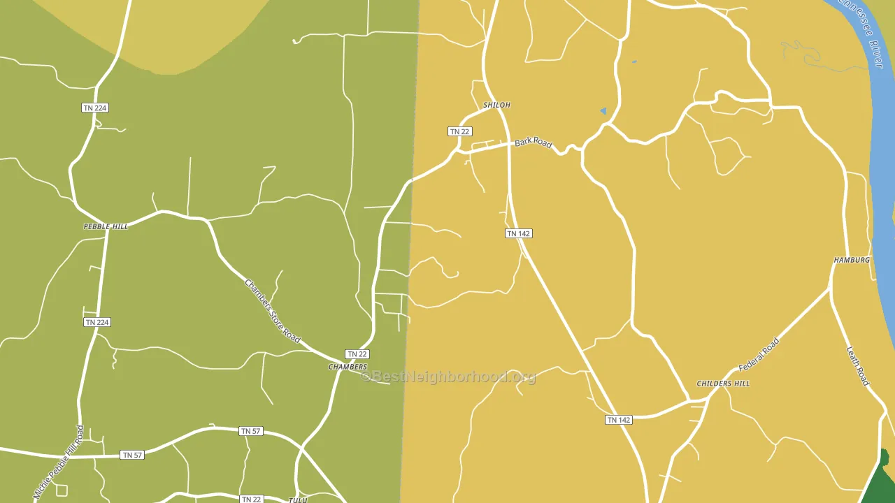 Shiloh, TN block-group voter-turnout map