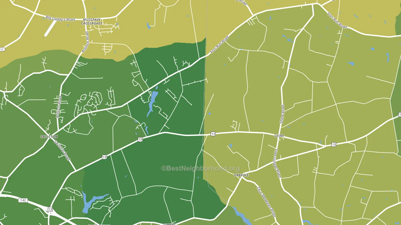 Shines Crossroads, NC block-group voter-turnout map