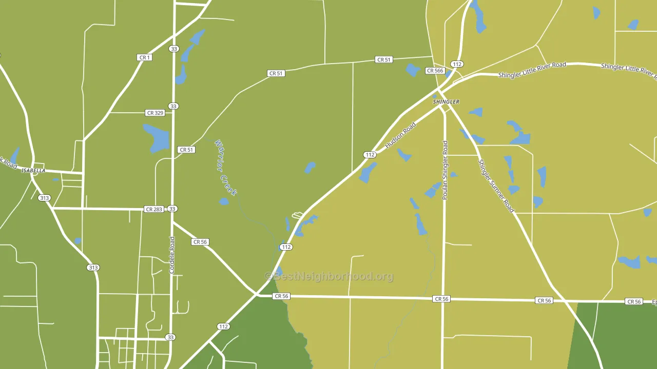 Shingler, GA block-group voter-turnout map