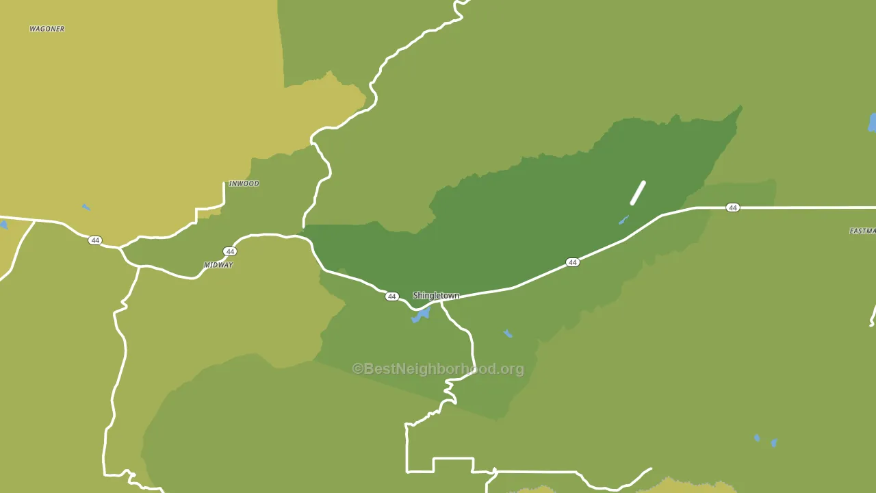 Shingletown, CA block-group voter-turnout map
