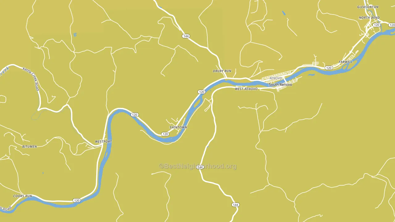 Shintown, PA block-group voter-turnout map