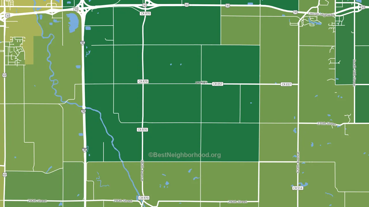 Shipley, IA block-group voter-turnout map