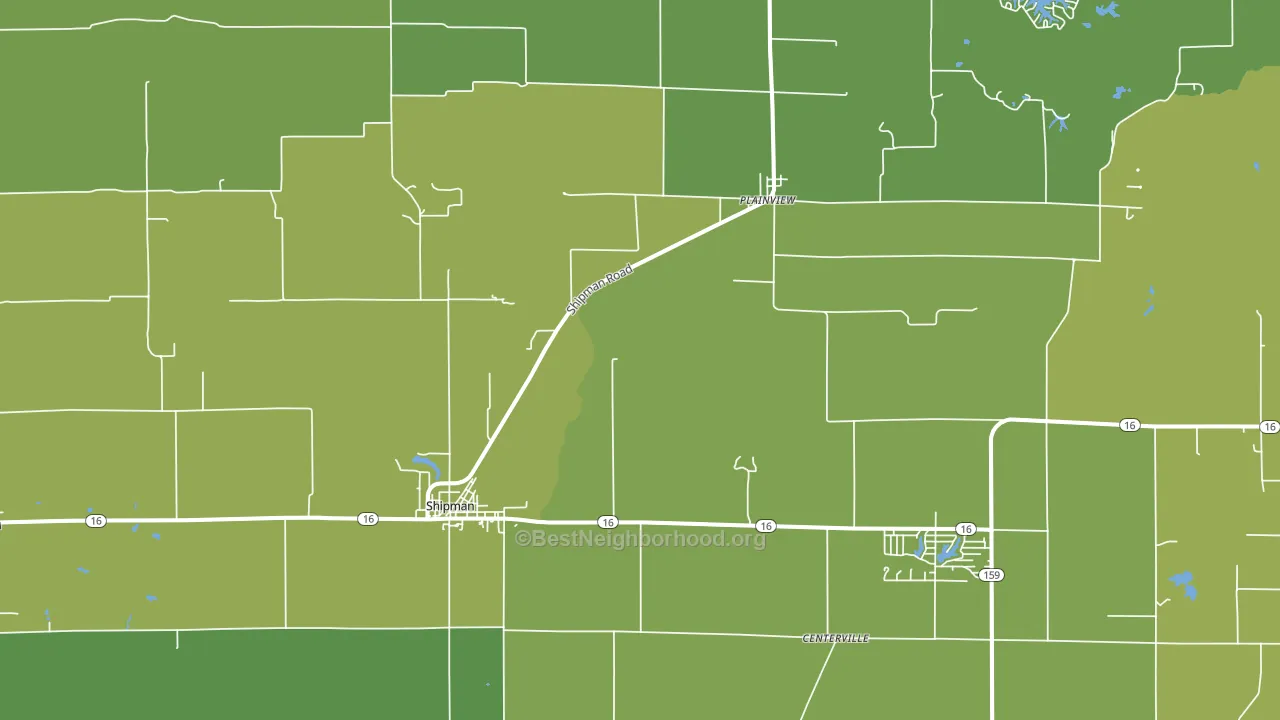 Shipman, IL block-group voter-turnout map
