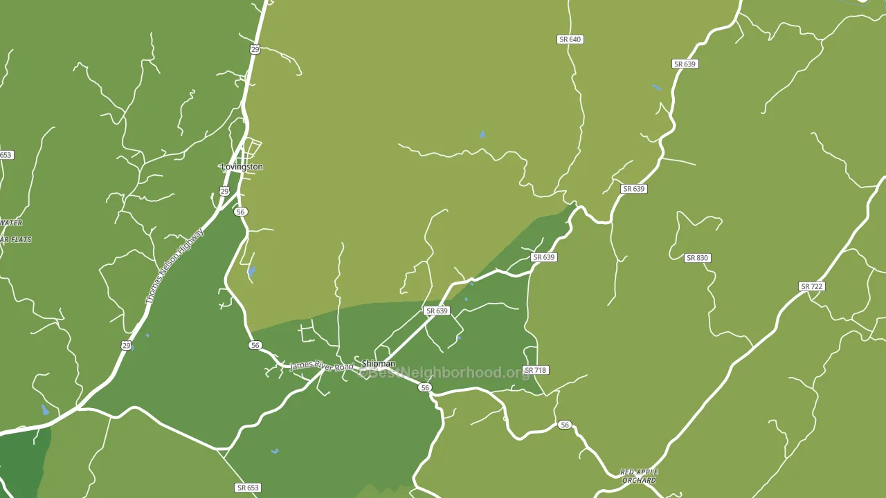 Shipman, VA block-group voter-turnout map