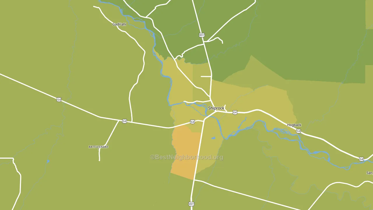 Shiprock, NM block-group voter-turnout map