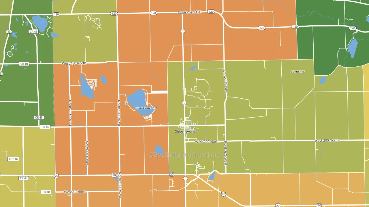 Shipshewana, IN block-group voter-turnout map