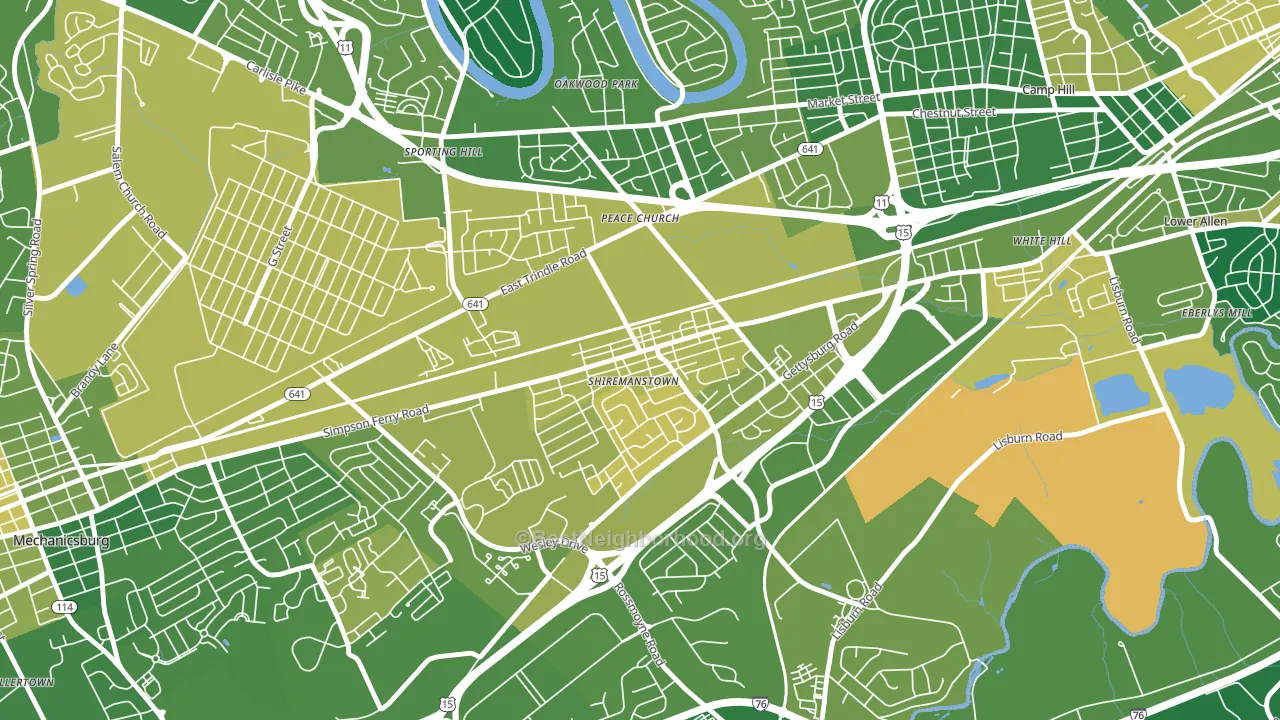 Shiremanstown, PA block-group voter-turnout map