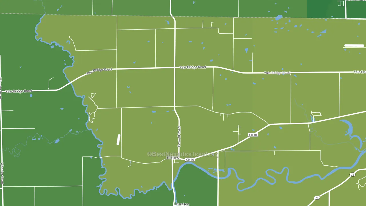 Shirland, IL block-group voter-turnout map