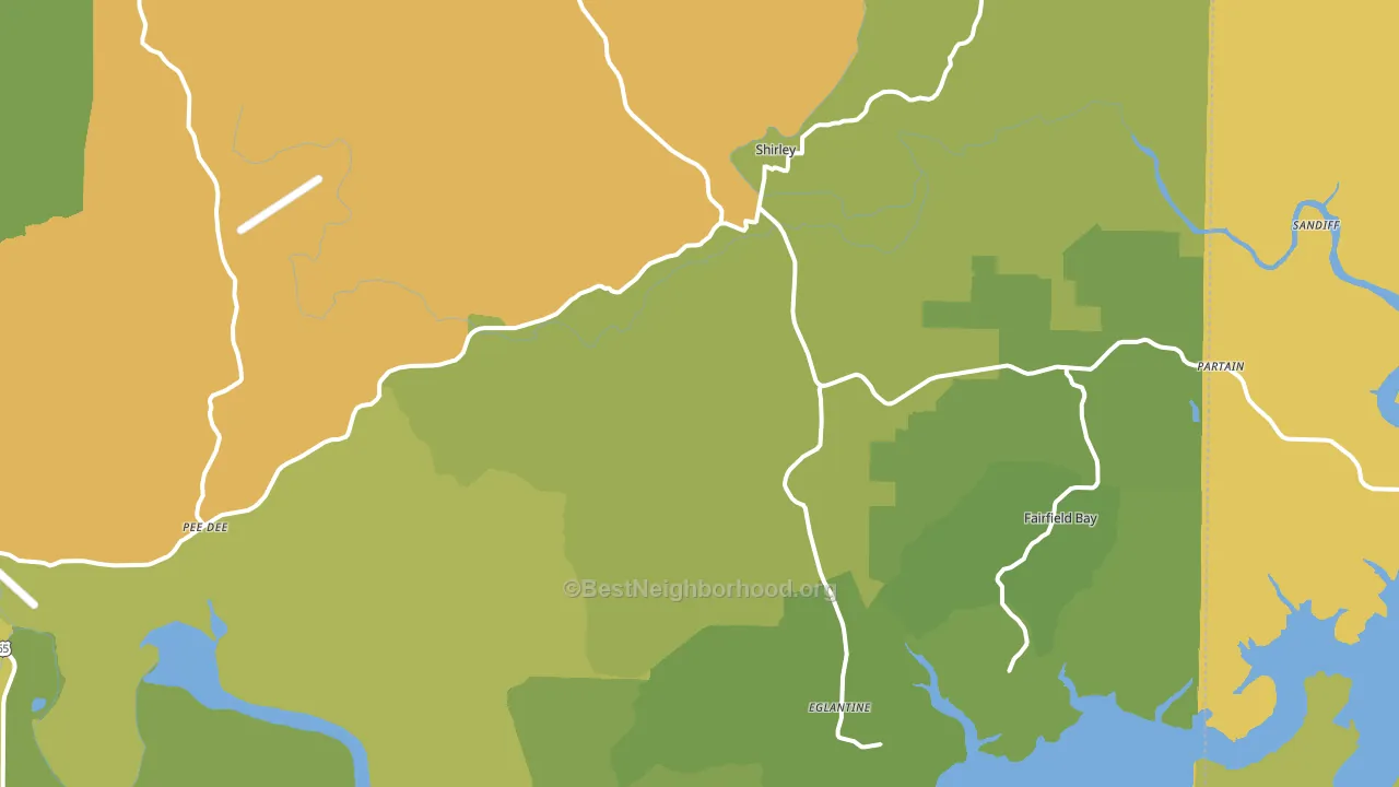 Shirley, AR block-group voter-turnout map