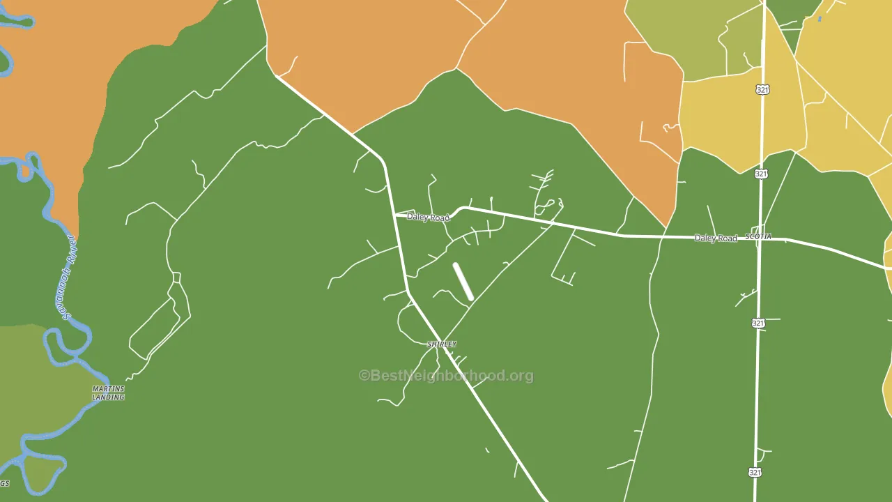 Shirley, SC block-group voter-turnout map