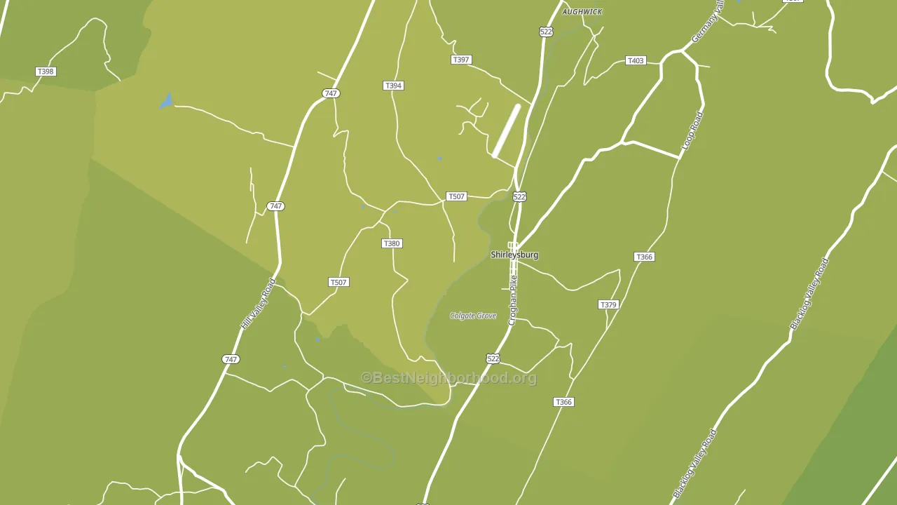 Shirleysburg, PA block-group voter-turnout map