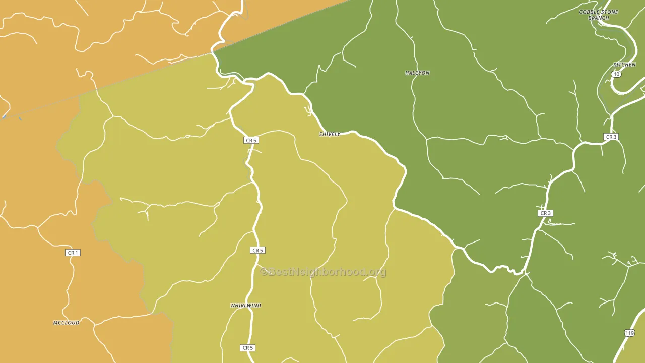 Shively, WV block-group voter-turnout map