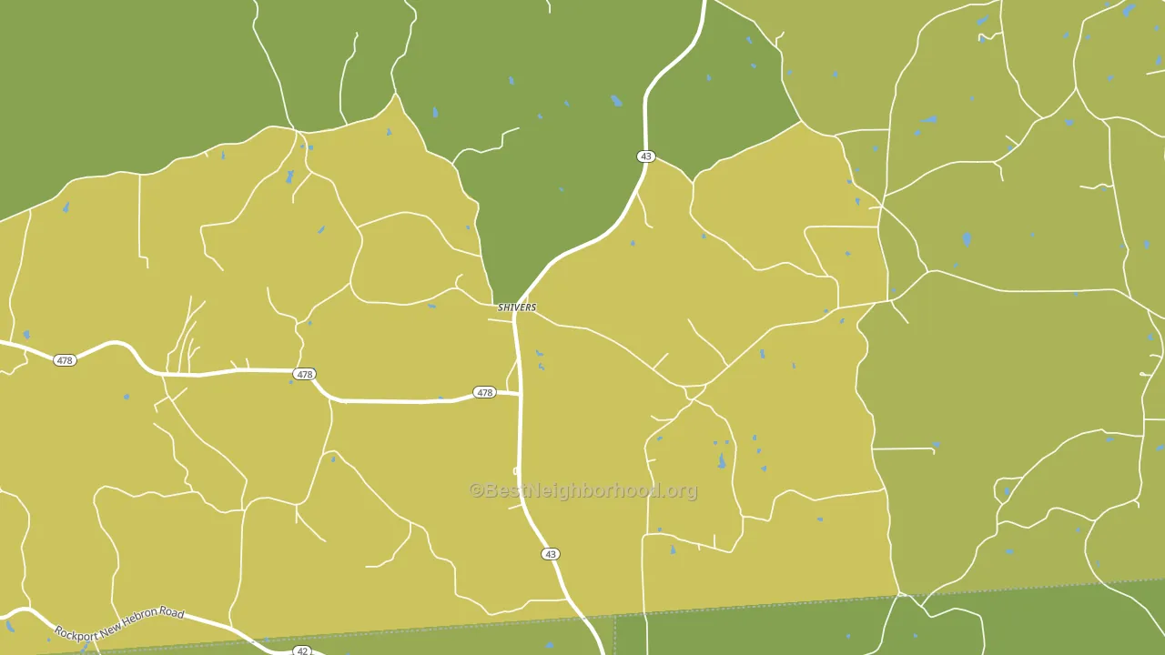 Shivers, MS block-group voter-turnout map