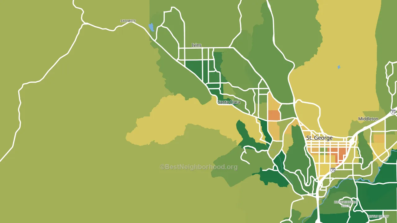 Shivwits, UT block-group voter-turnout map