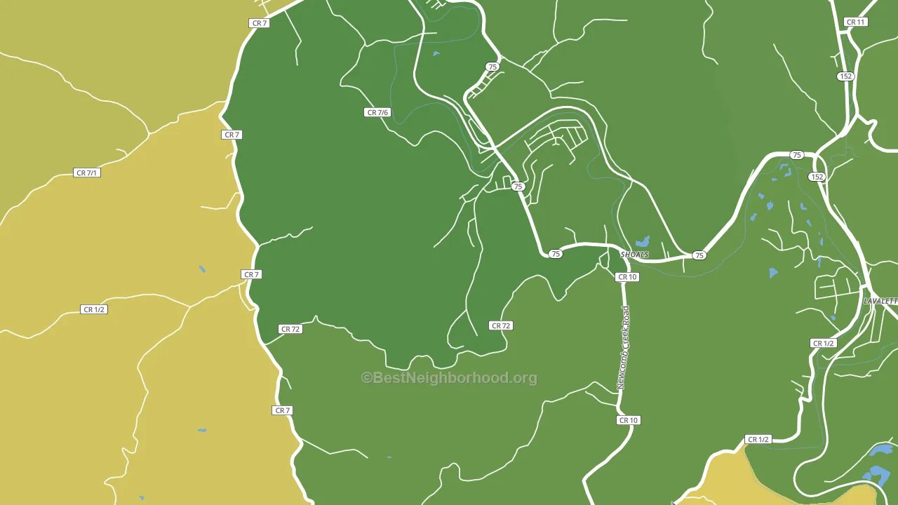Shoals, WV block-group voter-turnout map