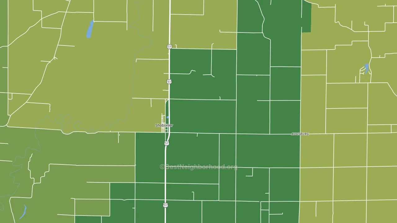 Shobonier, IL block-group voter-turnout map