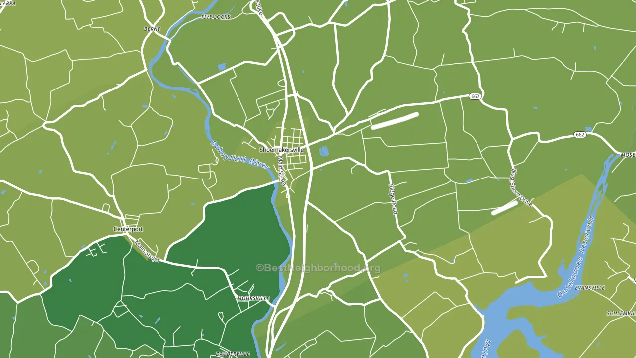 Shoemakersville, PA block-group voter-turnout map
