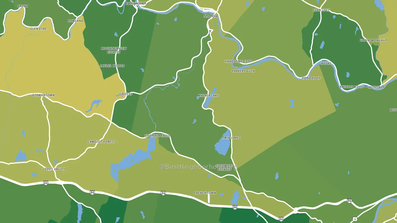 Shohola, PA block-group voter-turnout map