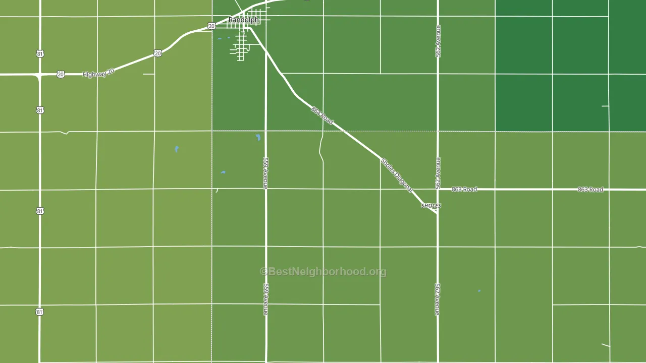Sholes, NE block-group voter-turnout map