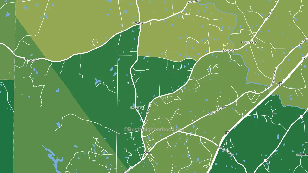 Shoofly, NC block-group voter-turnout map