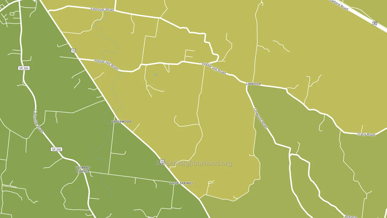 Shop Springs, TN block-group voter-turnout map