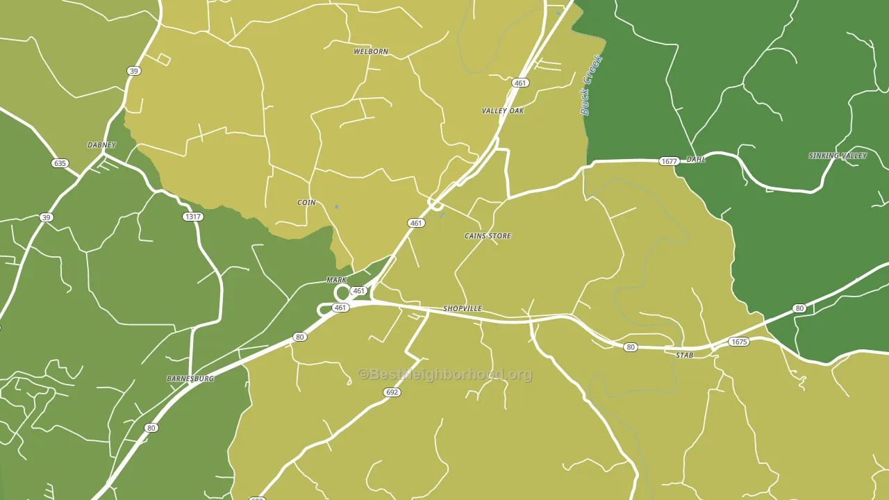 Shopville, KY block-group voter-turnout map
