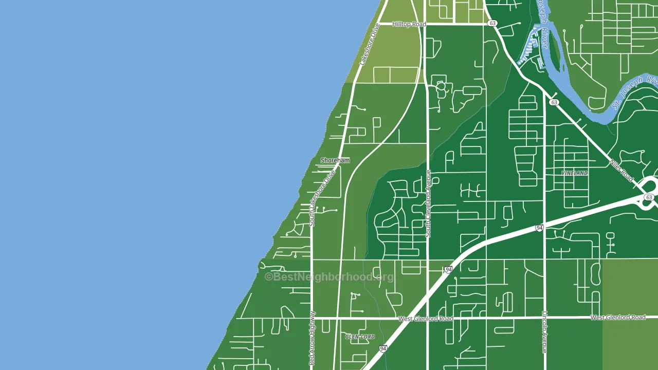 Shoreham, MI block-group voter-turnout map
