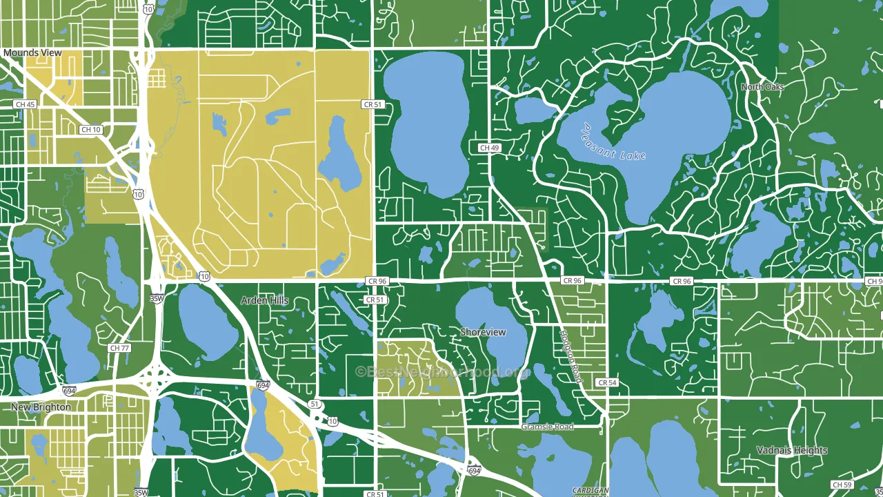 Shoreview, MN block-group voter-turnout map