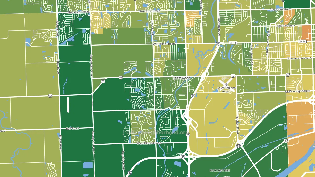 Shorewood, IL block-group voter-turnout map