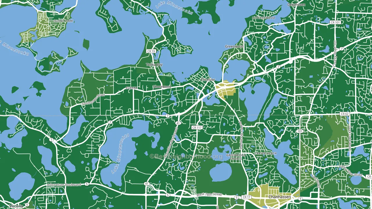 Shorewood, MN block-group voter-turnout map