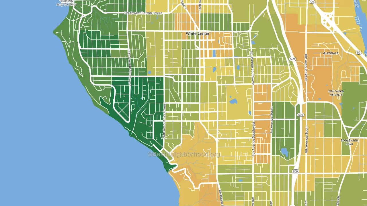 Shorewood, Seattle, WA block-group voter-turnout map