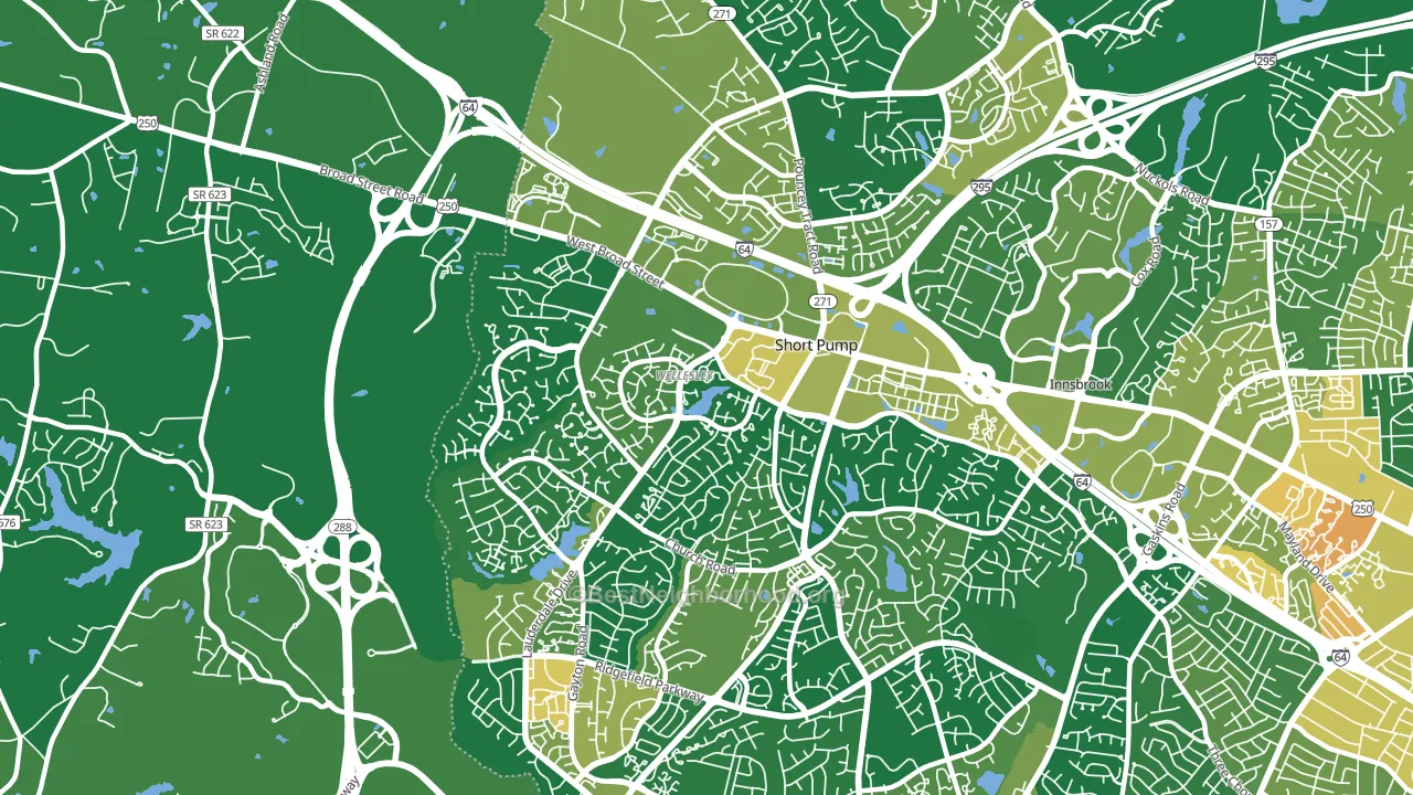 Short Pump, VA block-group voter-turnout map