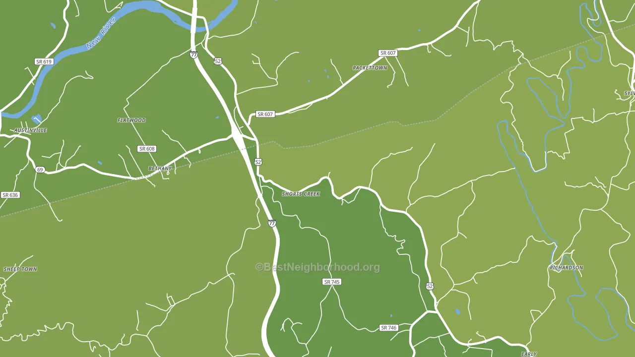 Shorts Creek, VA block-group voter-turnout map