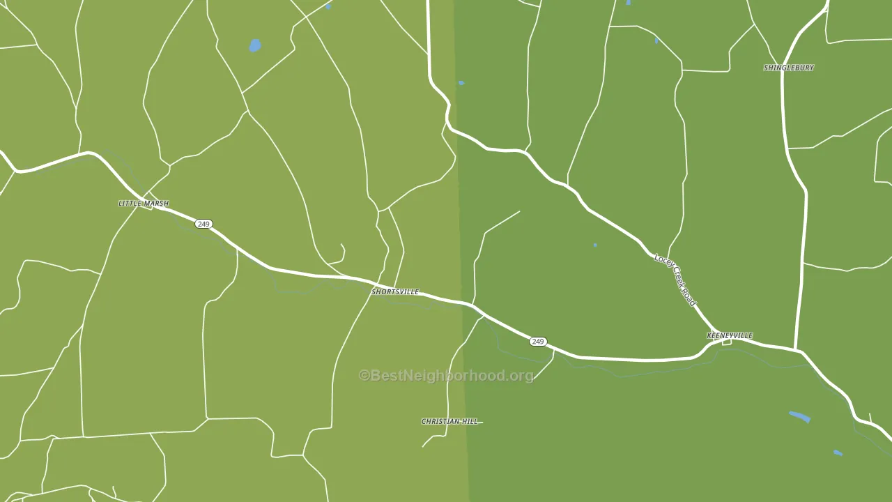 Shortsville, PA block-group voter-turnout map